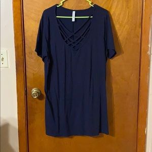 Navy criss cross Zenana tunic